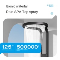 Système de douche thermostatique de luxe en laiton avec barre coulissante pour salle de bain moderne, fonction pluie et jet apparents
