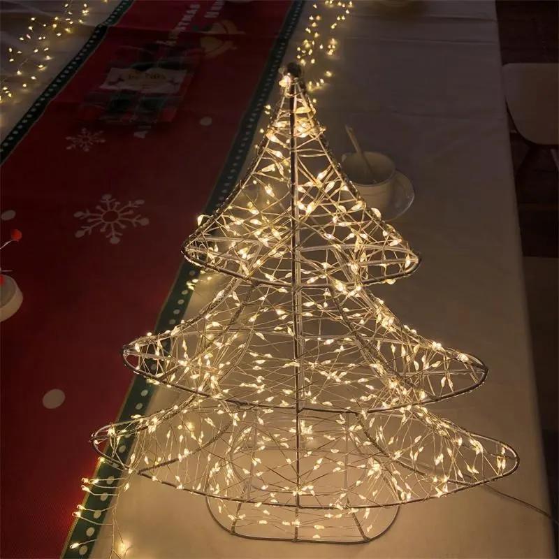 OEM ODM handgefertigter eiserner Rahmen leuchteten Weihnachtsbaum mit Mini-LED-Lichter indoor outdoor hof nach Hause Party event Weihnachtsdekoration
