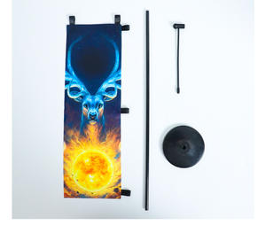 Fabbrica a buon mercato di alta qualità 13*36cm personalizzato <span class=keywords><strong>Logo</strong></span> bandiera da tavolo Mini Nobori bandiera bandiere con Base Stand - Product Image 5