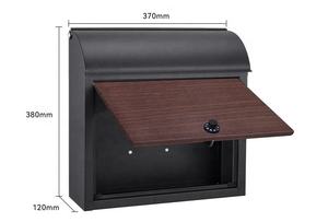 Boîte aux lettres murale en métal imperméable AJF avec serrure à combinaison, revêtement en poudre, acier durable, dimensions 380x370x120mm pour la maison - Product Image 4