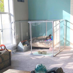 36 "Grote Pen Opvouwbare Hond Hek Hond Hek Opvouwbaar Transparant Acryl Hond Spelen Pen Metaal - Product Image 4