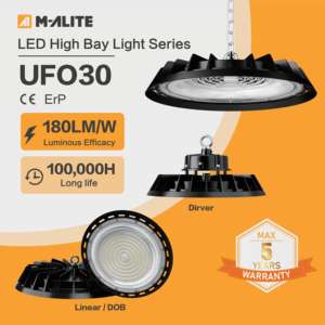 Éclairage UFO à économie d'énergie 200lm/W AC85-265V IP67 en aluminium pour hall industriel 100W/150W/200W pour entrepôt et salle de sport - Product Image 2