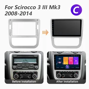 เครื่องเล่นมัลติมีเดียดีวีดีหน้าจอสัมผัส,วิทยุรถยนต์ Android 2014ขนาด9นิ้วสำหรับ Scirocco 3 Mk3 2008 - VW Golf 7แผงหน้าปัดภายใน