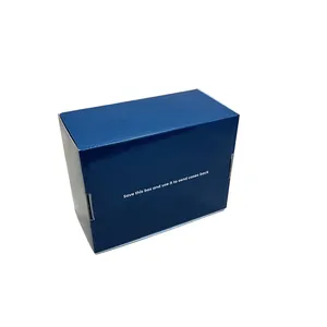 Prezzo di fabbrica scatola di spedizione blu navy stampa all'ingrosso piega scatole di spedizione imballaggio parti elettroniche piccole scatole di spedizione cartone
