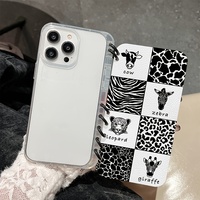 Convient pour iPhone 16pro 15promax 14plus Book case avec Transparent carré Animal Texture