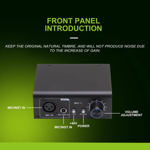 Amplificateur de microphone <span class=keywords><strong>2</strong></span> canaux pour l'enregistrement, microphone dynamique capacitif, gain de <span class=keywords><strong>volume</strong></span> - Product Image 4