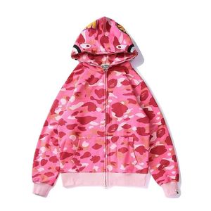 Veste à capuche haut de gamme <span class=keywords><strong>Shark</strong></span> Single Hood Jacket, motif camouflage brodé Ape Design, fermeture éclair, pour homme, modèle couple. - Product Image 2