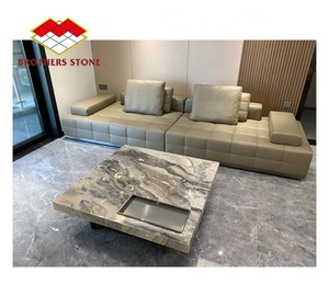 Ý Sang Trọng Calacatta Màu Tím Bằng Đá Cẩm Thạch Phòng Khách <span class=keywords><strong>Sofa</strong></span> Bàn Cà Phê Bằng Đá Cẩm Thạch Trắng Bàn Cà Phê Bên Bảng - Product Image 2