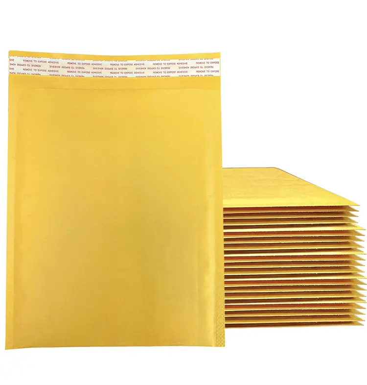 โพลีพิมพ์แบบกําหนดเอง 9x11 นิ้วฟองสีเหลืองจดหมายจัดส่งซองบรรจุภัณฑ์ซองเบาะ