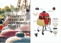 Grill Kamado en céramique de 27 pouces de qualité supérieure, disponible en ODM/OEM, pour barbecue et pique-nique en plein air, directement de l'usine
