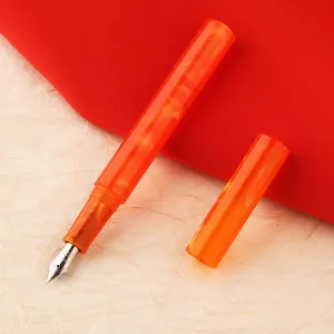 MAJOHN N6 Bút Máy Thiết Kế Thời Trang Bằng Nhựa Màu Cam Và Bút Nhúng Bút Quà Tặng Thực Hành Viết Kinh Doanh Cho Học Sinh Người Lớn