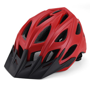 Casque de vélo moulé en une seule pièce, unisexe, adulte, respirant, pour VTT et route, rouge, noir, vert olive, bleu, violet foncé - Product Image 1
