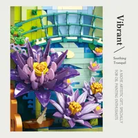 Jie Star X88059 Monet Water Lilies Painting Building Block Set Flower Art Model Brick Frame DIY Home Decor Gift