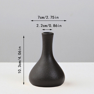 Jarrón de Cerámica Negro Creativo de Primera Calidad con Acabado Mate para Sala de Estar, Escritorio, Decoración con Flores Secas o Frescas - Product Image 5