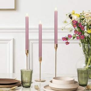 Set Of 2 Valentines Indoor Plastic <strong>pink</strong> Taper Battery Operated Flameless Led <strong>Candles</strong> With Remote Control - Product Image 3