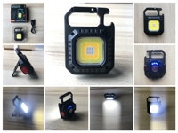 Mini lampe torche LED COB d'urgence rechargeable par Type-C, indice IP44, 7 modes (450 lumens), porte-clés, lumière rouge
