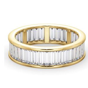 Anillo Masculino Impresionante YuyingGems, Oro Sólido con Baguettes de Moissanita, Diamante, Oro Blanco de 18K, Banda Completa - Product Image 1