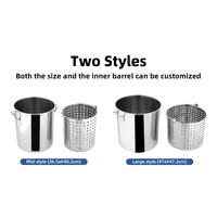 Daosheng – Ensemble de casseroles et marmites de cuisson commerciales en acier inoxydable 36QT pour friture profonde, soupes et bouillons de fruits de mer, avec panier perforé