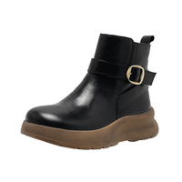 Bottines en daim à lacets pour femmes avec doublure en cuir véritable, confortables et respirantes, style western, automne/hiver