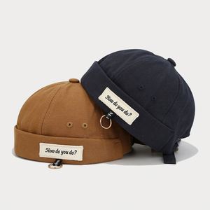 Literary Retro Brimless Sports Caps Women Korean Version Iron Ring Letter Label Fashion Hip Hop Docker <b>Hat</b> <b>for</b> Men Women - Product Image 3