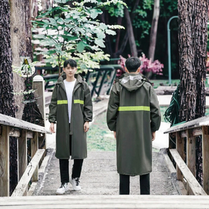 <strong>Waterproof</strong> Men's One-Piece <strong>Raincoat</strong> Knitted Fabric Long Trench Coat for Outdoor Activities Hiking Cycling Soft Oxford Cloth - Product Image 2