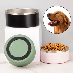 Personalized Drinking Metal Pet Insulated Custom Travel Portable Food Water Stainless Steel Dog Bowl