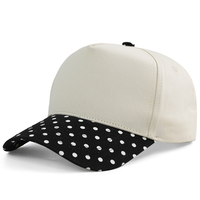 Gorra de Béisbol HBA54 Personalizada con Bordado, Rayas, Puntos, Flores, Estilo Vintage, Cierre a Presión, Dos Tonos, Algodón
