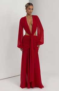 Vente en Gros Chic Robes 2025 Évidées Sexy Dos Nu Longues Robes Profond Décolleté en V Robe de Soirée Robes d'Été Élégantes Maxi Robe de Soirée pour Femmes - Product Image 6