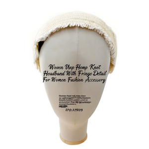 Fascia per capelli in canapa intrecciata con dettagli a frange per donna, accessorio di moda - Product Image 2