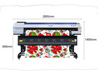 Impresora Industrial de Inyección de Tinta para Sublimación FD1900-3200, Ancho de 1900 mm, 2 Cabezales de Impresión I3200 para Camisetas, Cortinas y Sábanas