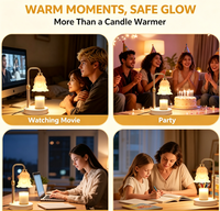 Lampe chauffe-bougie florale avec minuterie et variateur d'intensité, 4 niveaux de luminosité réglables, hauteur ajustable, lampe chauffante pour bougies en pot