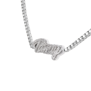 Custom <b>Name</b> Pendant Necklace 925 Sterling Silver Moissanite Letters Pendant Tennis <b>Chain</b> Necklace jewelry - Product Image 1