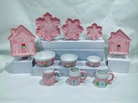300ml hand bemalte Keramik-Kaffeetasse im Landhausstil mit Weihnachts design Geschirrs püler Mikrowellen geeignet Lebensmittels icher für den Heimgebrauch