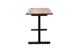 Mesa de escritorio moderna para ordenador de oficina en casa, madera maciza con diseño de metal para trabajar - Product Image 3