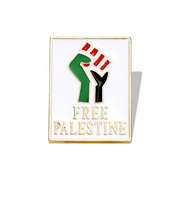 Broche en métal en gros à bas prix en stock, épinglette émaillée drapeau national Palestine Liban pour la paix et l'amour