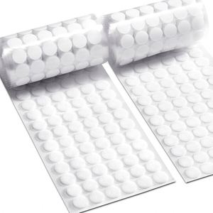 1000 Pcs 0.59inch Diameter Self Adhesive 100% Nylon White <b>Sticky</b> Sticker <b>Dots</b> for Arts Crafts School Classroom Home - Product Image 1