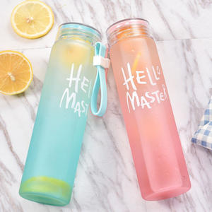 Vente en gros 400ml transparent dégradé de couleur portable pratique givré pour adultes étudiants couples enfants - Product Image 5