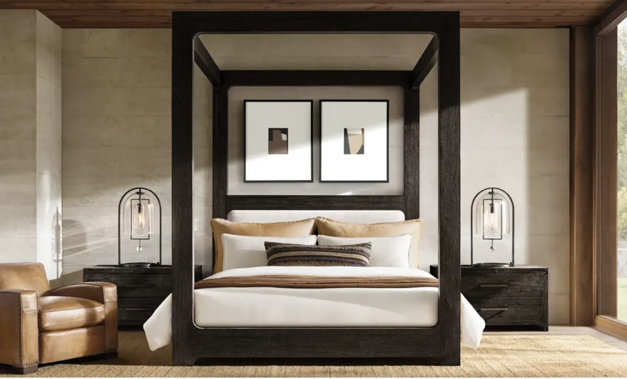 Sassanid – ensemble de chambre à coucher de luxe américain contemporain, en chêne naturel vieilli, table de nuit fermée, nouvel arrivage