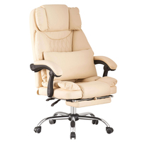 Nouveau design de chaise de bureau ergonomique à trou respirant allongé avec accoudoir, soutien de la taille, appui-tête, pédale extensible, repose-pieds