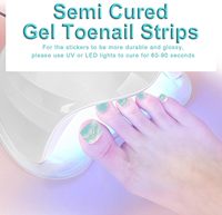 Bandes de gel semi-durcies pour ongles de pieds, motif vague océanique bleue, marque privée, autocollants en gel UV/LED pour ongles de pieds, 26 bandes pour pédicure, nail art