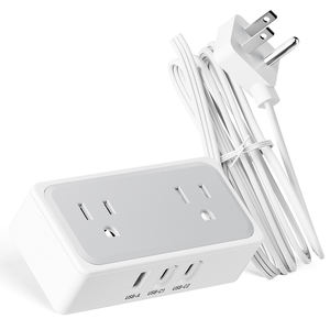 Regleta de alimentación para escritorio de oficina de 5 pies con PD para configuración de computadora, impresora y escáner - Product Image 1