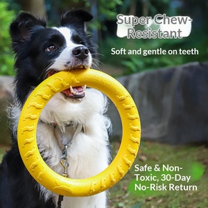 Juego de juguetes masticables de ABS para entrenamiento de dentición en perros, incluye anillos y juguetes para lanzar, duraderos, para Border Collies grandes - Product Image 1