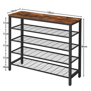 Cojín de marco de acero de hierro y metal ancho de cierre grande moderno, cambio de <span class=keywords><strong>banco</strong></span> personalizado para el hogar, estante de 4 capas, diseño de almacenamiento, <span class=keywords><strong>Zapatero</strong></span> - Product Image 4