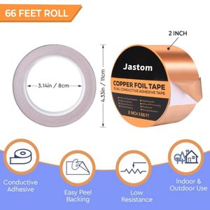 Cinta de lámina de cobre trasera negra de alta temperatura Silicona adhesiva sensible a la presión microporosa para vidrieras - Product Image 2