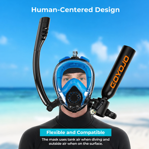 GOYOJO 0.5L Mini Scuba Tank Full-Face Snorkel Mask Combo High Aluminium 5-8 Min Diving Underwater Breathing Oxygen Air Supply - Product Image 3
