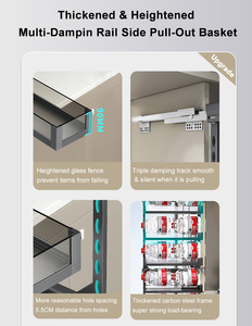 Organizador de <span class=keywords><strong>despensa</strong></span> Premium HNOSS, estantes de <span class=keywords><strong>despensa</strong></span> deslizantes estrechos y profundos, Unidad de <span class=keywords><strong>despensa</strong></span> de cocina gris - Product Image 4