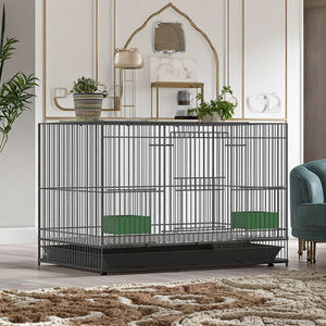 Hot Selling Luxe Vogelkooi Opvouwbare Roestvrijstalen Draad Ijzeren Frame Massief Patroon Plastic Bakje Fabriek Directe Doos Vogelhuisjes - Product Image 1