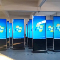 Kiosque intérieur de 55 pouces, lecteur multimédia LCD, système de gestion de file d'attente en libre-service, écran tactile, signalisation numérique et écrans totem