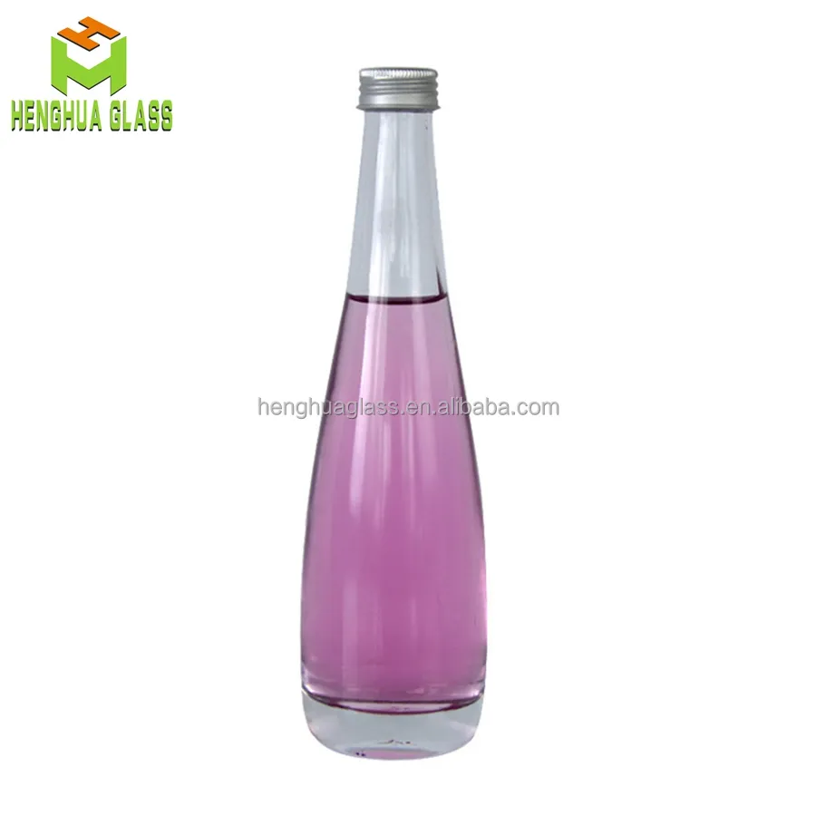 Empty 330ml 11oz flint Sparkling water glass bottle drink lemonade soda water liquid glass bottle with 28mm Aluminum Screw Cap