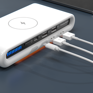 HDL OEM/ODM 2024 Hot Sell 4-iIn-1 Charging Station Fast Wireless Charger <b>USB</b> <b>HUB</b> <b>Power</b> Charger Desktop Station With LED Display - Product Image 5